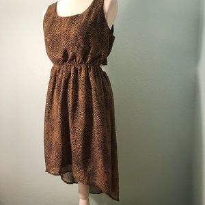Rhapsody Hi-Low Bow-Back Dress in Cheetah Print